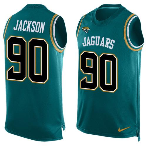  Jaguars 90 Malik Jackson Teal Green Team Color Men Stitched NFL Limited Tank Top Jersey