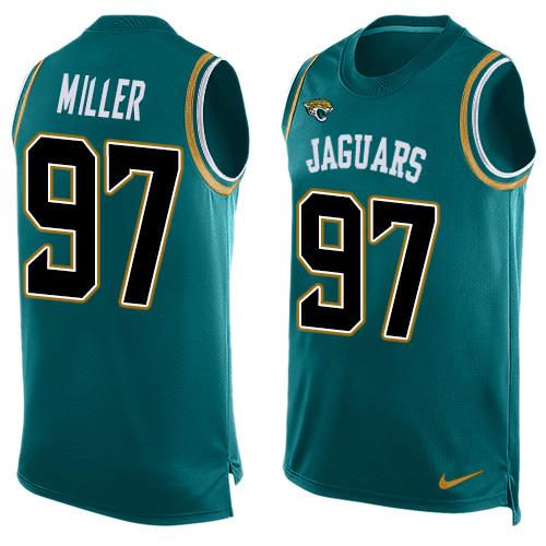  Jaguars 97 Roy Miller Teal Green Team Color Men Stitched NFL Limited Tank Top Jersey