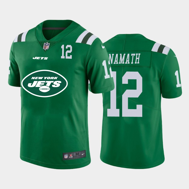 Nike Jets 12 Joe Namath Green Team Big Logo Number Vapor Untouchable Limited Jersey