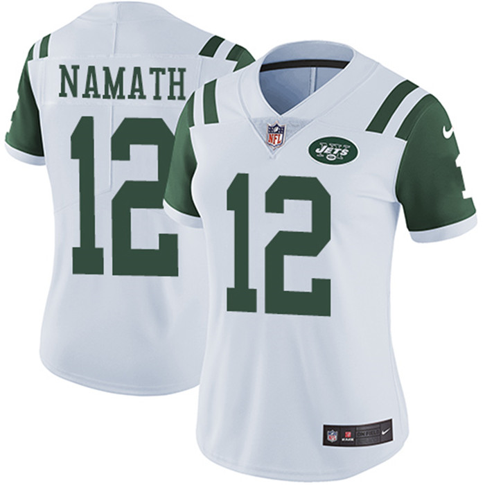 Nike Jets 12 Joe Namath White Women Vapor Untouchable Limited Jersey