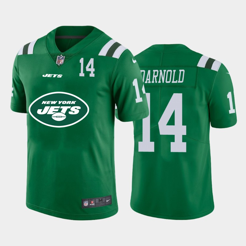 Nike Jets 14 Sam Darnold Green Team Big Logo Number Vapor Untouchable Limited Jersey