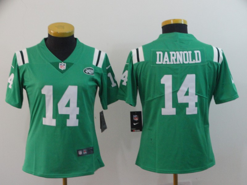  Jets 14 Sam Darnold Green Women Color Rush Limited Jersey