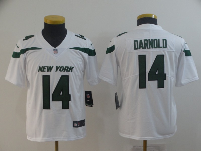 Nike Jets 14 Sam Darnold White Youth New 2019 Vapor Untouchable Limited Jersey