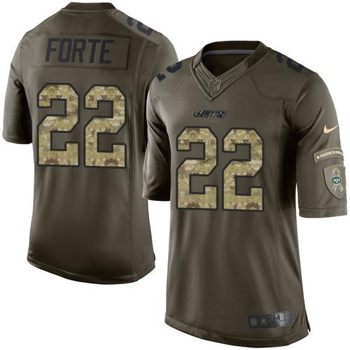  Jets 22 Matt Forte Green Youth Stitched NFL Limited Salute to Service Jersey