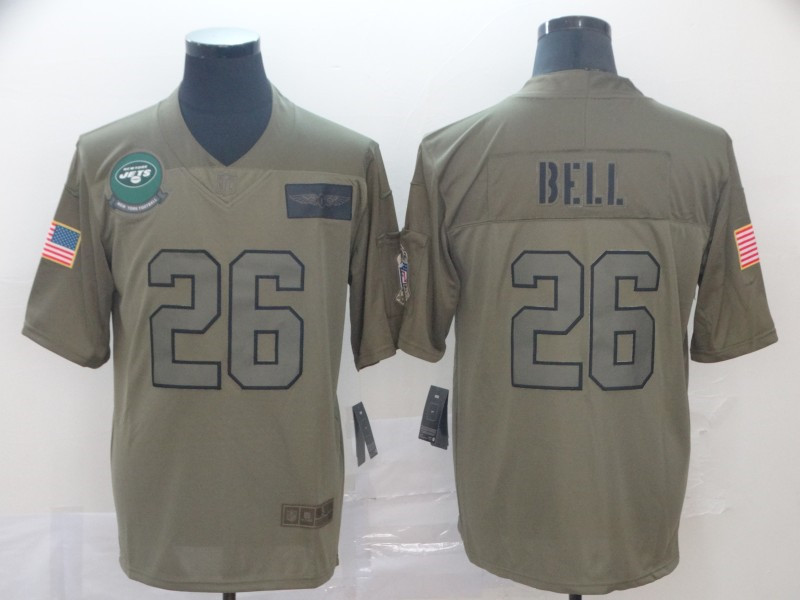 Nike Jets 26 Le'Veon Bell 2019 Olive Salute To Service Limited Jersey