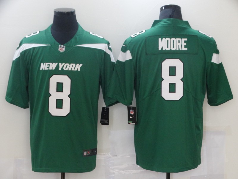 Nike Jets 8 Elijah Moore Green 2021 NFL Draft Vapor Untouchable Limited Jersey