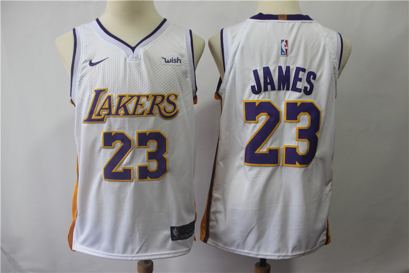  Lakers #23 LeBron James White NBA Authentic Statement Edition Jersey