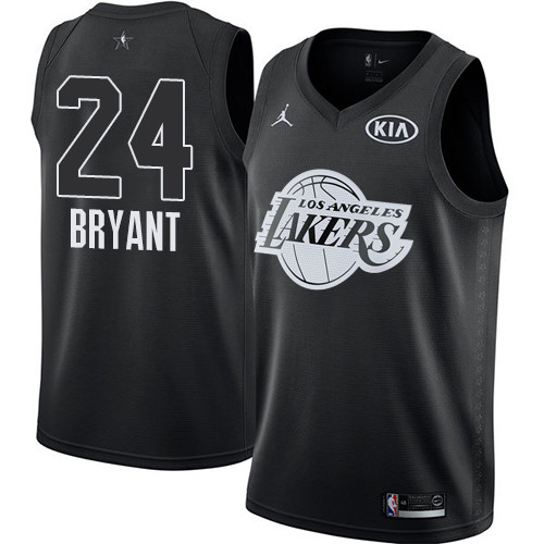 Nike Lakers #24 Kobe Bryant Black NBA Jordan Swingman 2018 All ...
