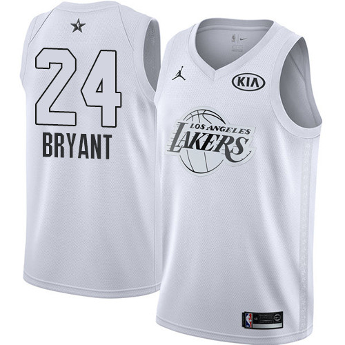  Lakers #24 Kobe Bryant White NBA Jordan Swingman 2018 All Star Game Jersey
