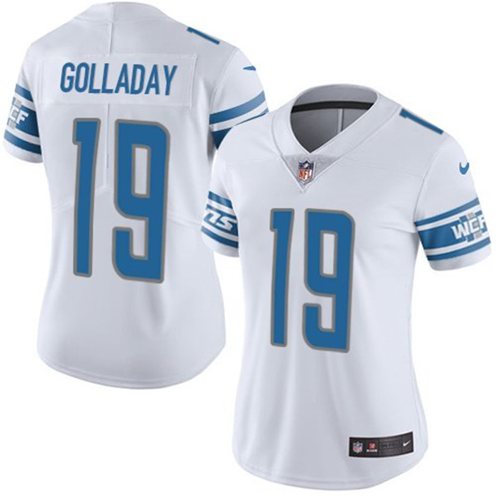  Lions 19 Kenny Golladay White Women Vapor Untouchable Limited Jersey