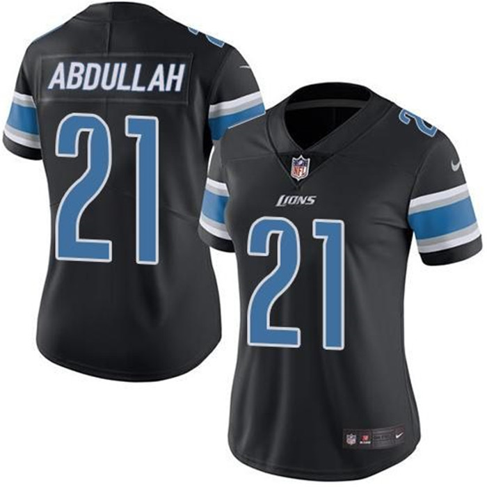  Lions 21 Ameer Abdullah Black Women Color Rush Limited Jersey