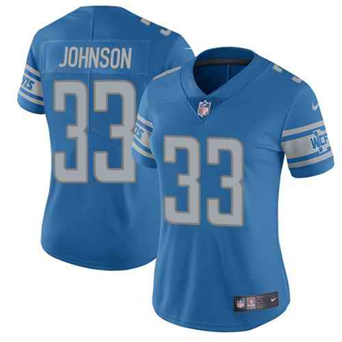  Lions 33 Kerryon Johnson Blue Women Vapor Untouchable Limited Jersey