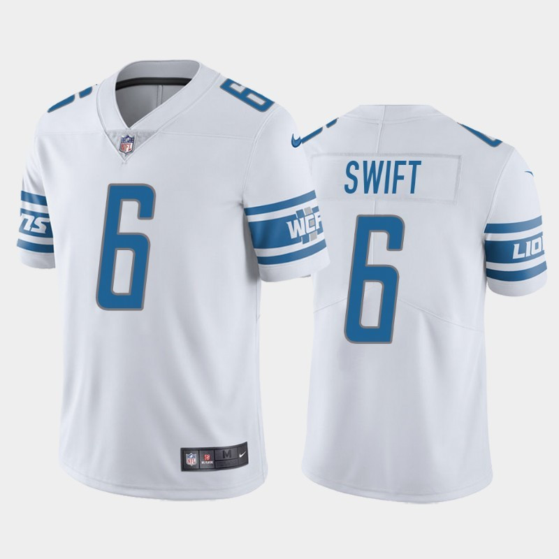 Nike Lions 6 D'Andre Swift White 2020 NFL Draft Vapor Untouchable Limited Jersey