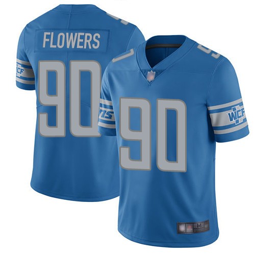 Nike Lions 90 Trey Flowers Blue Vapor Untouchable Limited Jersey