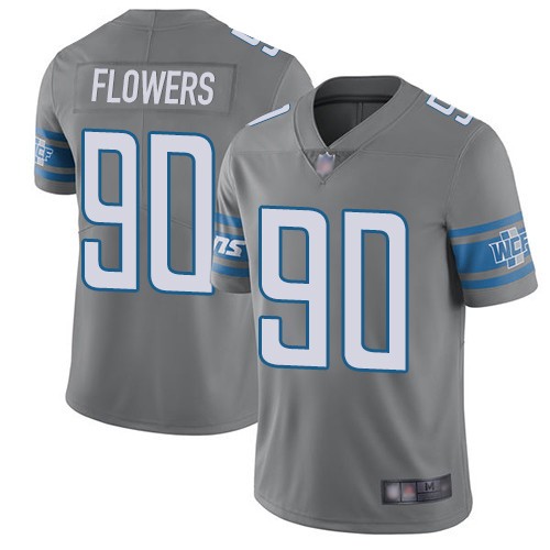 Nike Lions 90 Trey Flowers Gray Color Rush Limited Jersey