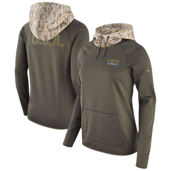  Lions Olive Women Salute To Service Pullover Hoodie