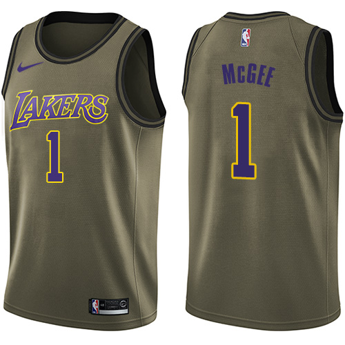Nike Los Angeles Lakers #1 JaVale McGee Green NBA Swingman Salute ...