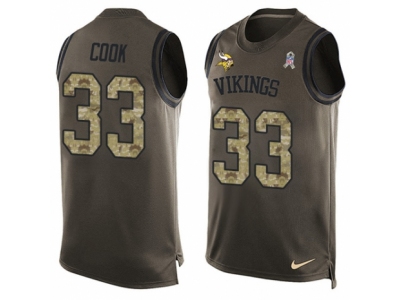  Minnesota Vikings 33 Dalvin Cook Limited Green Salute to Service Tank Top NFL Jersey