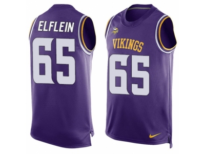 Minnesota Vikings 65 Pat Elflein Limited Purple Player Name Number Tank Top NFL Jersey