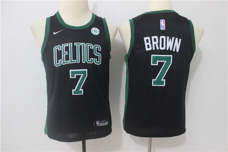  NBA Boston Celtics #7 Jaylen Brown Youth Jersey 2017 18 New Season Black Jersey