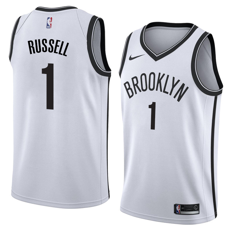  NBA Brooklyn Nets #1 Dangelo Russell Jersey 2017 18 New Season White Jerseys