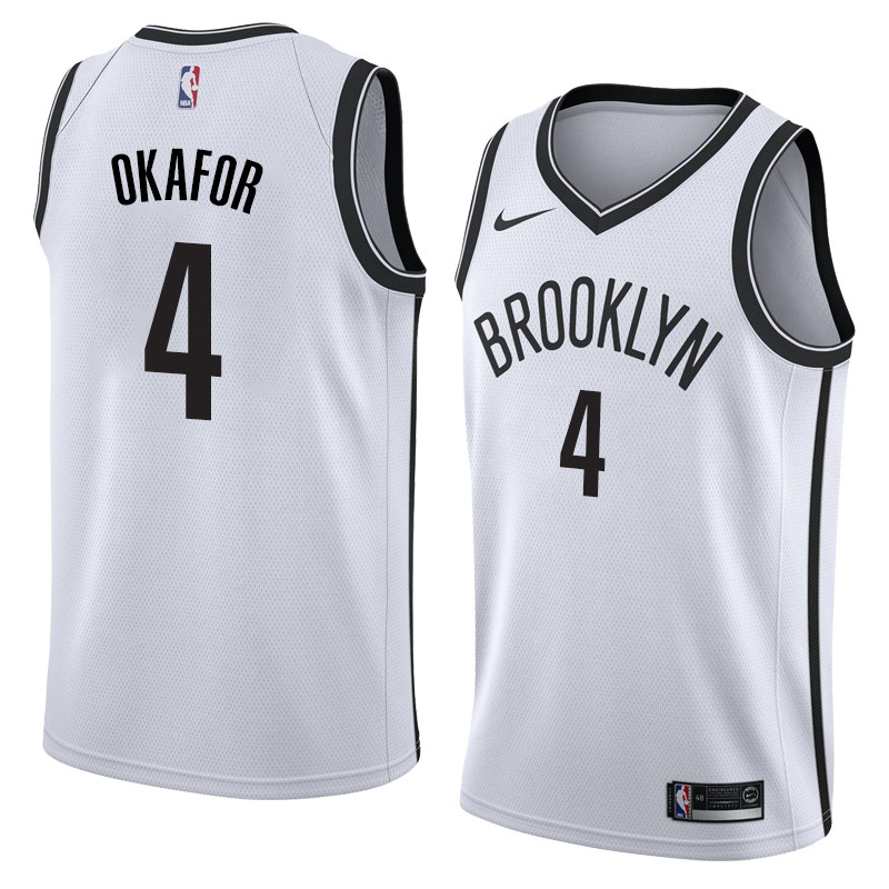  NBA Brooklyn Nets #4 Jahlil Okafor Jersey 2017 18 New Season White Jerseys