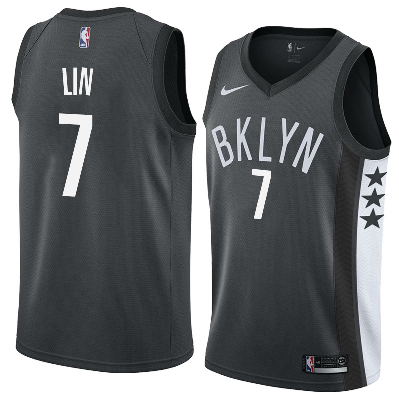  NBA Brooklyn Nets #7 Jeremy Lin Jersey 2017 18 New Season Black Jerseys