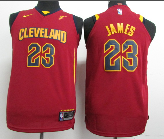  NBA Cleveland Cavaliers #23 LeBron James Youth Jersey 2017 18 New Season Wine Red Jersey