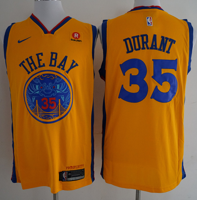  NBA Golden State Warriors #35 Kevin Durant Jersey 2017 18 New Season City Edition Jersey