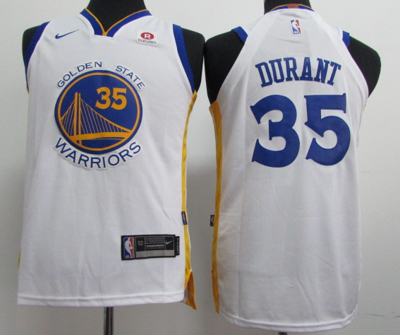  NBA Golden State Warriors #35 Kevin Durant Youth Jersey 2017 18 New Season White Jersey