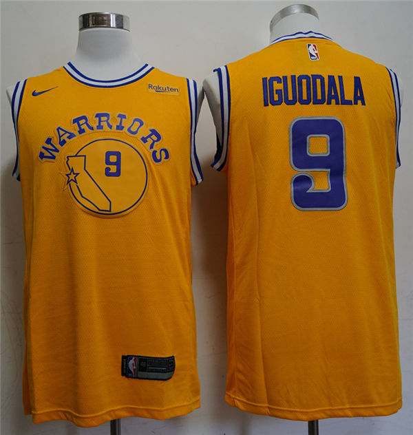  NBA Golden State Warriors #9 Andre Iguodala Gold  Swingman Jersey