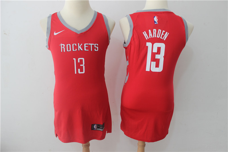  NBA Houston Rockets #13 James Harden Jersey 2017 18 New Season Red Dress
