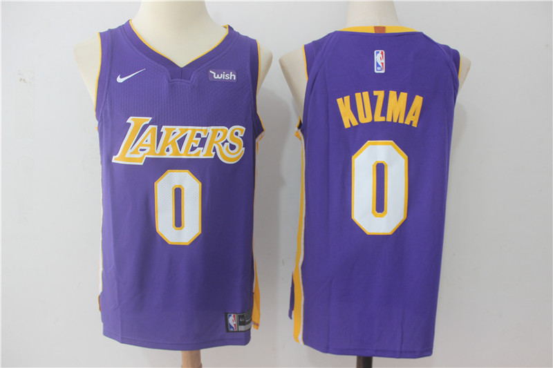  NBA Los Angeles Lakers #0 Kyle Kuzma Jersey 2017 18 New Season Purple Jersey