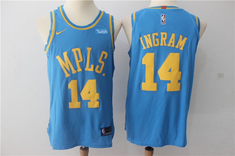  NBA Los Angeles Lakers #14 Brandon Ingram New Rev30 Swingman Throwback Blue Jersey