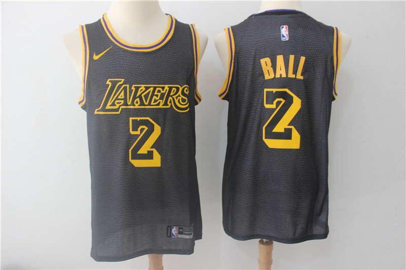  NBA Los Angeles Lakers #2 Lonzo Ball Black Jersey City Edition Jersey