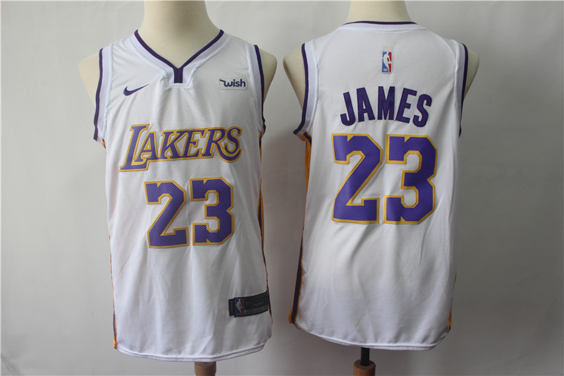  NBA Los Angeles Lakers #23 LeBron James White Jersey