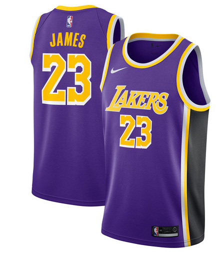  NBA Los Angeles Lakers #23 Lebron James Blue 2018 2019 Swingman Jersey