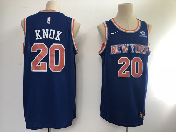  NBA New York Knicks #20 Kevin Knox Jersey New Season Blue Jersey