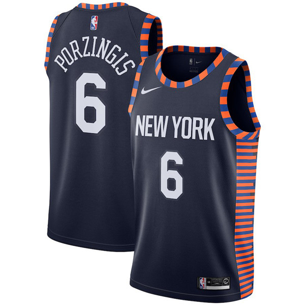  NBA New York Knicks #6 Kristaps Porzingis Jersey 2018 19 New Season City Edition Jersey