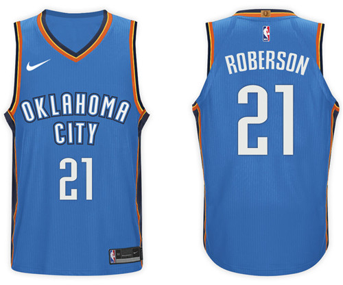  NBA Oklahoma City Thunder #21 Andre Roberson Jersey 2017 18 New Season Blue Jersey