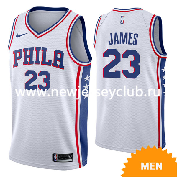  NBA Philadelphia 76ers #23 LeBron James White Jersey