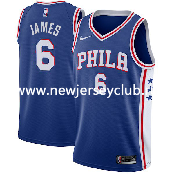  NBA Philadelphia 76ers #6 LeBron James Blue Jersey