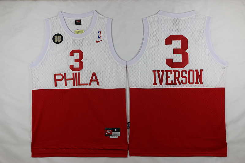  NBA Philadelphia 76ers 13 Wilt Chamberlain Soul Throwback Split White Red Jersey