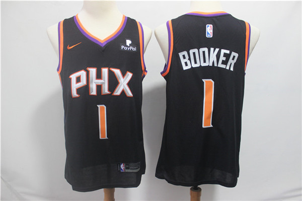  NBA Phoenix Suns #1 Devin Booker Jersey 2018 19 New Season Black Jersey
