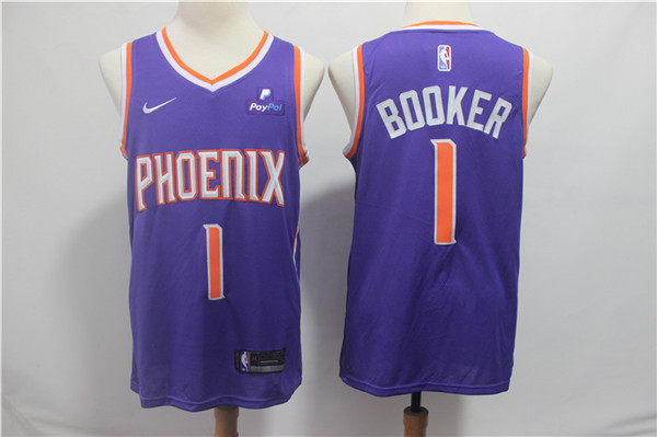  NBA Phoenix Suns #1 Devin Booker Jersey 2018 19 New Season Purple Jersey