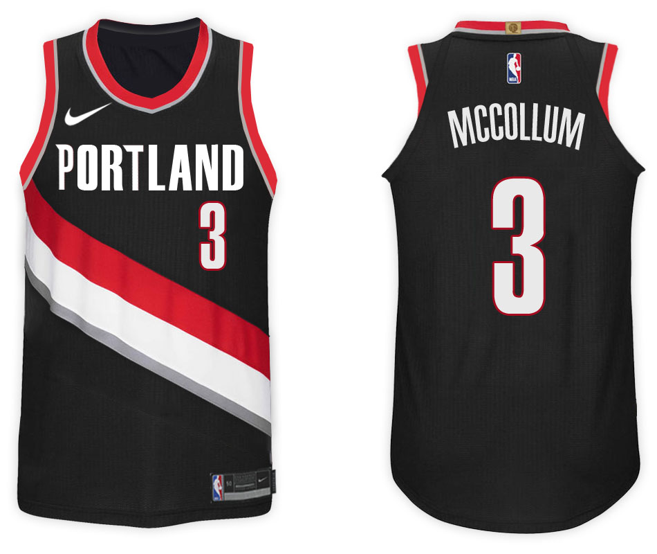  NBA Portland Trail Blazers #3 C.J McCollum Jersey 2017 18 New Season Black Jersey