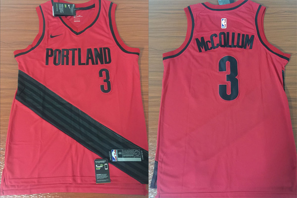  NBA Portland Trail Blazers #3 C.J McCollum Jersey 2017 18 New Season Red Jersey