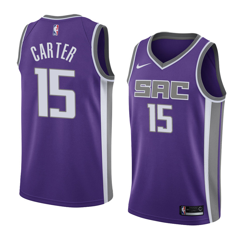  NBA Sacramento Kings #15 Vince Carter Jersey 2017 18 New Season Blue Jersey