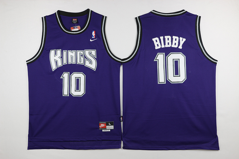  NBA Sacramento Kings 10 Mike Bibby Swingman Purple Throwback Jersey