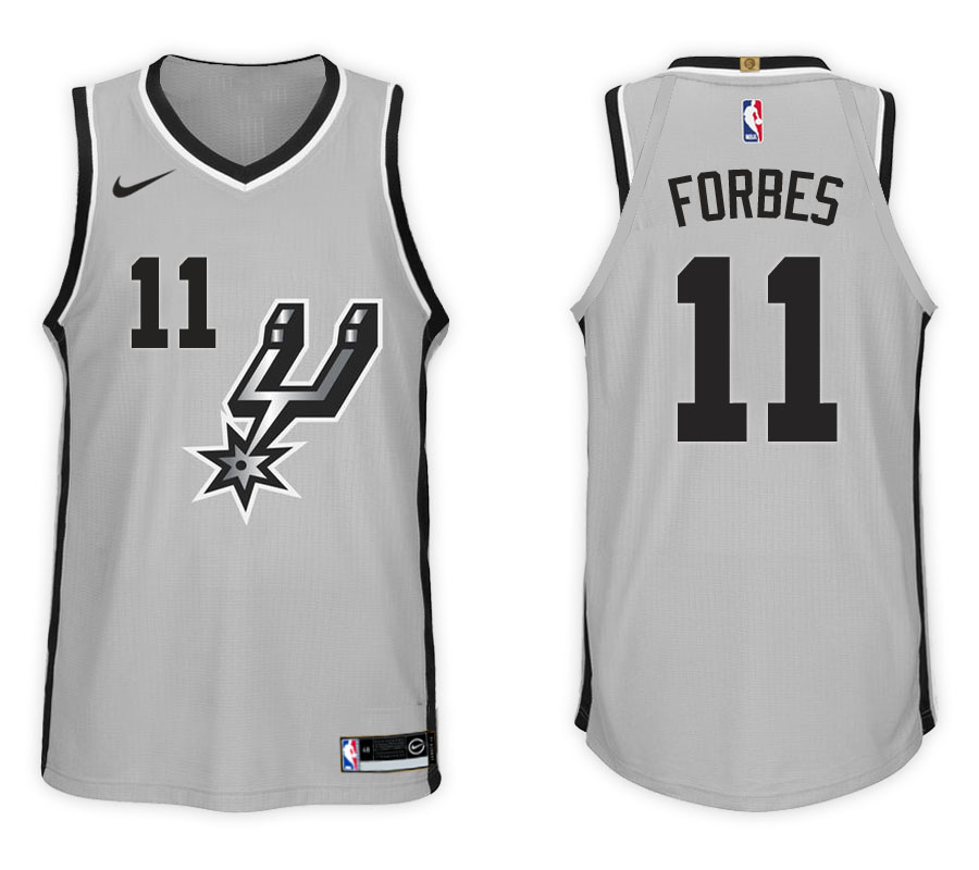  NBA San Antonio Spurs #11 Bryn Forbes Jersey 2017 18 New Season Gray Jersey